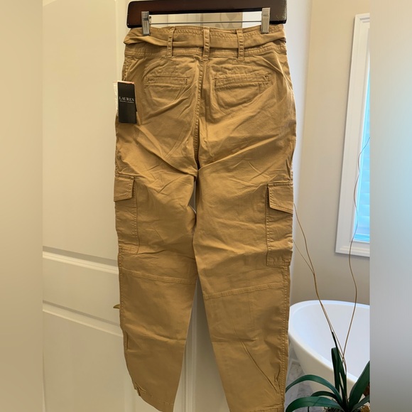 Polo Ralph Lauren Womens Cargo Hi-waist Belt Tie Khakis Pants - Picture 6 of 8